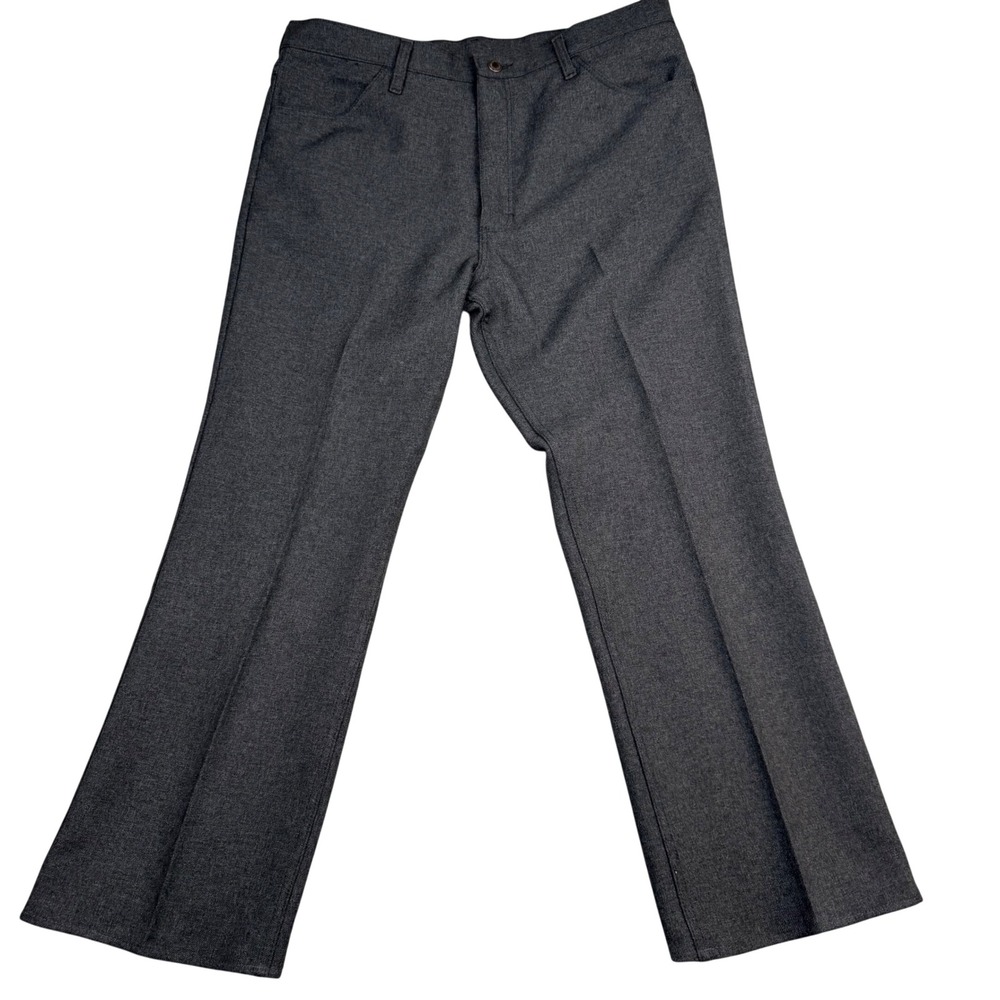 Wrangler Wrancher Mens 38x30 Charcoal Gray Heather Polyester Dress Jeans 82HK